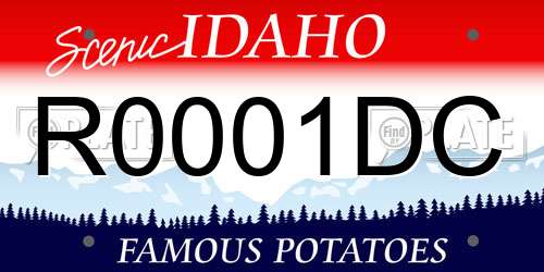 R0001DC Idaho License Plate