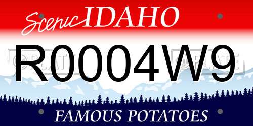 R0004W9 Idaho License Plate