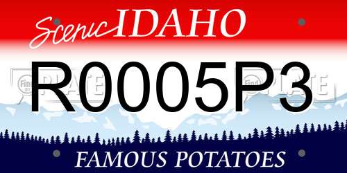 R0005P3 Idaho License Plate