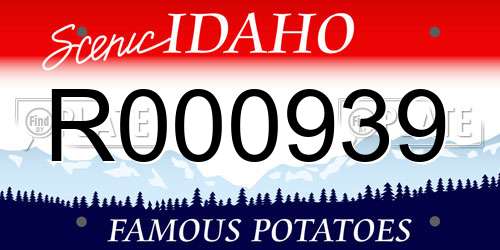 R000939 Idaho License Plate