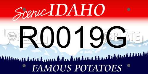 R0019G Idaho License Plate