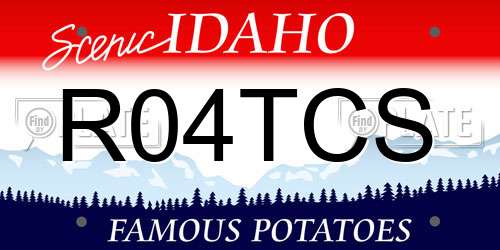 R04TCS Idaho License Plate
