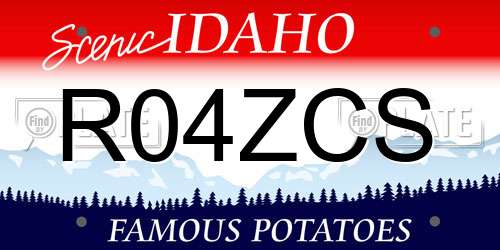 R04ZCS Idaho License Plate