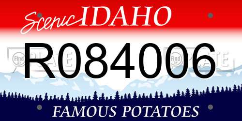 R084006 Idaho License Plate