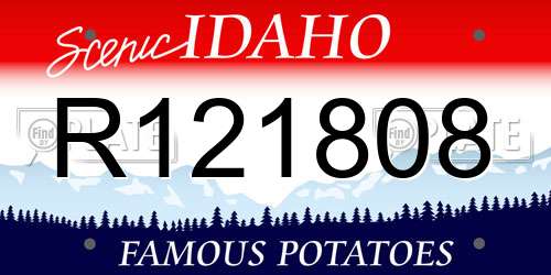 R121808 Idaho License Plate