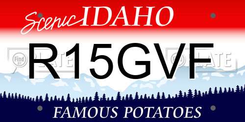 R15GVF Idaho License Plate