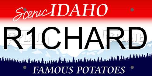 R1CHARD Idaho License Plate