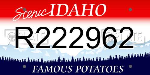 R222962 Idaho License Plate
