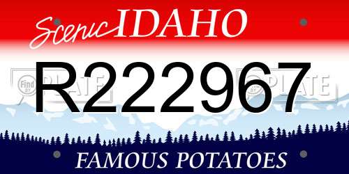 R222967 Idaho License Plate