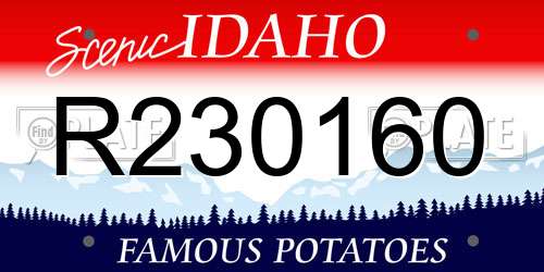 R230160 Idaho License Plate