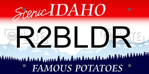 R2BLDR Idaho License Plate