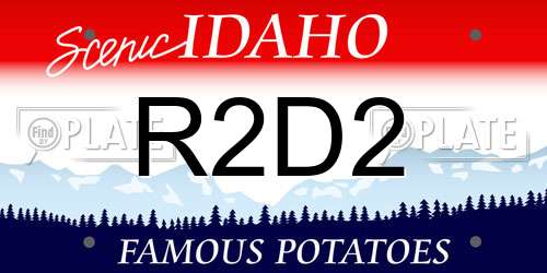 R2D2 Idaho License Plate