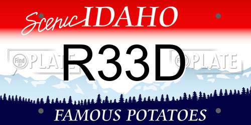 R33D Idaho License Plate