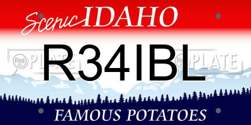 R34IBL Idaho License Plate