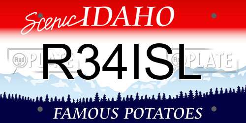 R34ISL Idaho License Plate