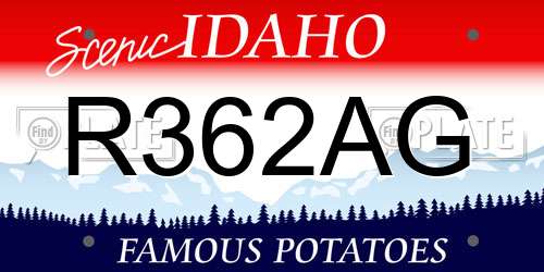 R362AG Idaho License Plate