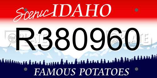R380960 Idaho License Plate