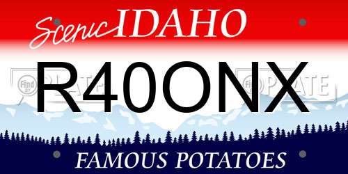 R40ONX Idaho License Plate