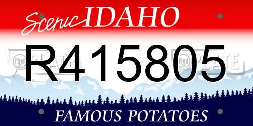 R415805 Idaho License Plate