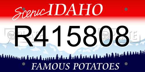 R415808 Idaho License Plate