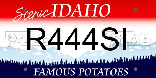 R444SI Idaho License Plate