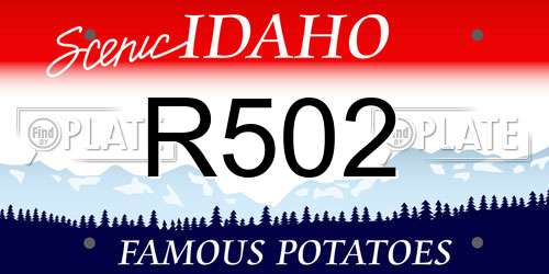 R502 Idaho License Plate