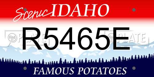 R5465E Idaho License Plate