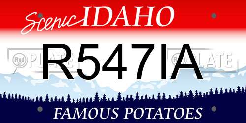 R547IA Idaho License Plate