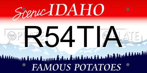R54TIA Idaho License Plate