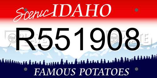 R551908 Idaho License Plate