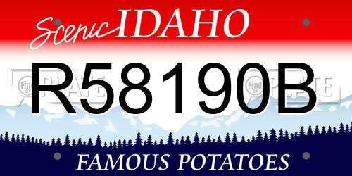 R58190B Idaho License Plate