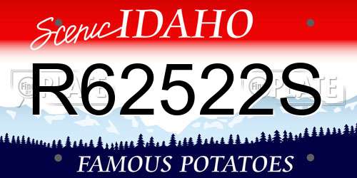 R62522S Idaho License Plate