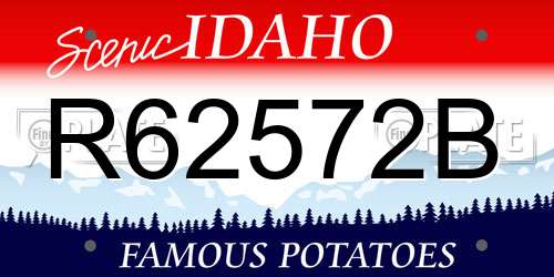 R62572B Idaho License Plate