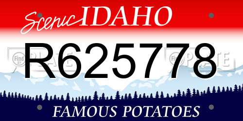 R625778 Idaho License Plate
