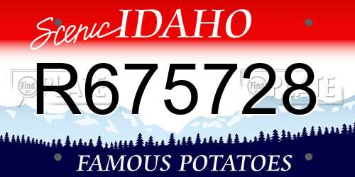R675728 Idaho License Plate