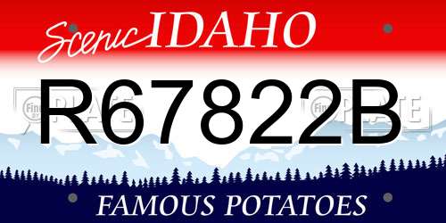 R67822B Idaho License Plate