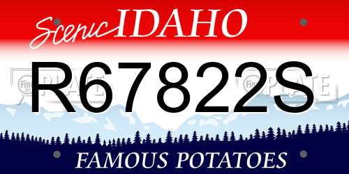 R67822S Idaho License Plate