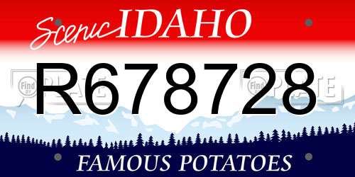 R678728 Idaho License Plate