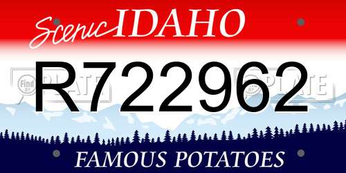R722962 Idaho License Plate