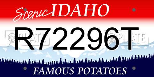 R72296T Idaho License Plate
