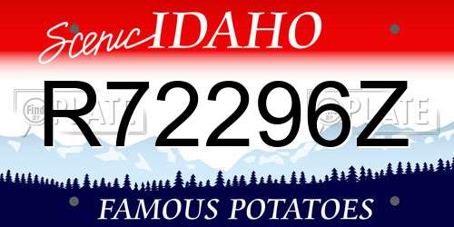 R72296Z Idaho License Plate