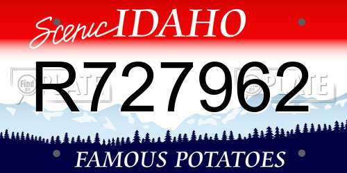 R727962 Idaho License Plate