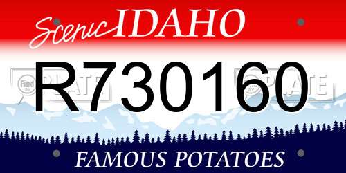 R730160 Idaho License Plate