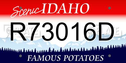 R73016D Idaho License Plate