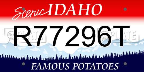 R77296T Idaho License Plate