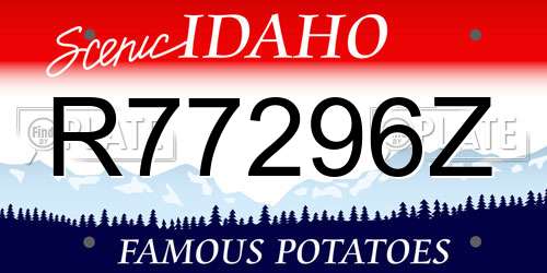 R77296Z Idaho License Plate