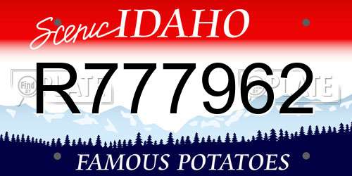 R777962 Idaho License Plate