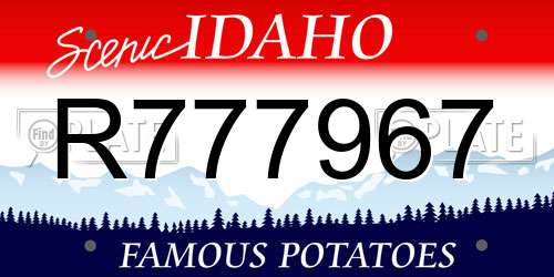 R777967 Idaho License Plate