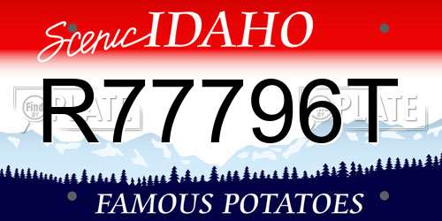 R77796T Idaho License Plate