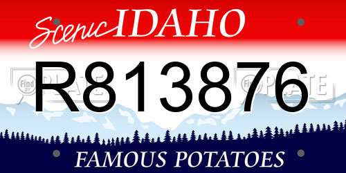 R813876 Idaho License Plate